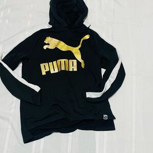 Puma Black Hoodie with Gold Logo